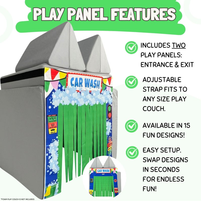 Couch Swag Play Panel for Childrens Foam Sofa Kids Couch (Car Wash) - Image 2